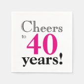 Kaas tot 40 jaar retro font hot-roze leuke luiers servet (Voorkant)