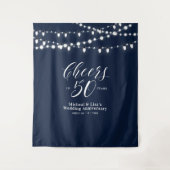 Kaas tot 50 jaar | Navy 50th Wedding Jubileum Wandkleed (Voorkant)