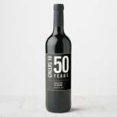 Kaas tot 50 jaar zwart wijn etiket (Voorkant)