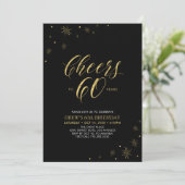 Kaas tot 60 | 60e verjaardag van Gold en Black Kaart (Staand voorkant)