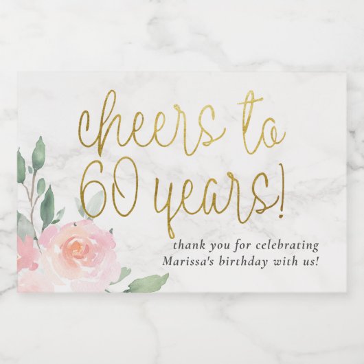 Kaas tot 60 jaar gesternte sparkling wijnetiket (Enkel label)