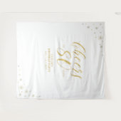 Kaas tot 80 jaar| Gouden 80e verjaardag Wandkleed (Voorkant (horizontaal))