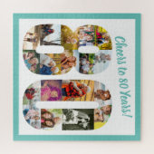 Kaas tot 80 jaar Nummer 80 Photo Collage Square Legpuzzel (Horizontaal)