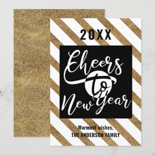 Kaas tot nieuwjaar modern Festive Gold Feestdagenkaart