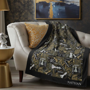 Kaas Voorwaarden en Stukken Zilver en Gold ID784 Fleece Deken