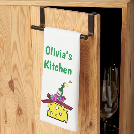 Kaas Wijn Kitchen Hand Towel Theedoek (Derde Gevouwen)