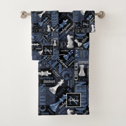 Kaas Zilver en Blauw ID784 Bad Handdoek (Insitu)