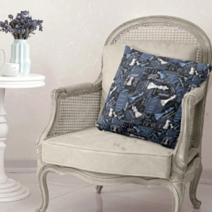 Kaas Zilver en Blauw ID784 Kussen