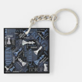 Kaas Zilver en Blauw ID784 Sleutelhanger (Achterkant)