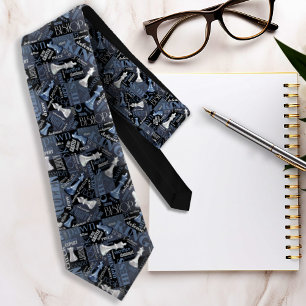 Kaas Zilver en Blauw ID784 Stropdas