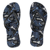 Kaas Zilver en Blauw ID784 Teenslippers (Voetbed)