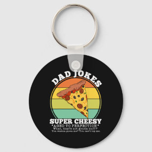 Kaasachtige Vader Grap Snee Pizza Grappige Vaderda Sleutelhanger