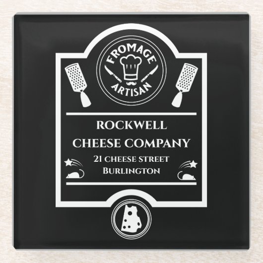 kaasboer glazen onderzetter (Voorkant)