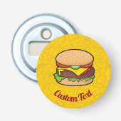Kaasburger Flesopener Button Flesopener (Voorkant)