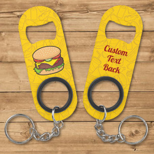 Kaasburger sleutelhanger flesopener mini flessenopener