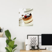  kaasmakerij op bord met koffiebeker in poster (Thuiskantoor)