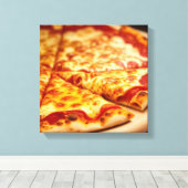 Kaaspizza Canvas Afdruk (Insitu (Houten vloer))