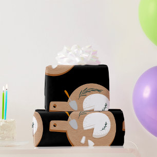 Kaasplank met brie mes en kruiden cadeaupapier