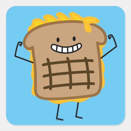 Kaassandwich Cheddar Kasted Bread Vierkante Sticker (Voorkant)