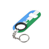 Kabardino Balkaria Vlag Mini Flessenopener (Achterkant Gekanteld)