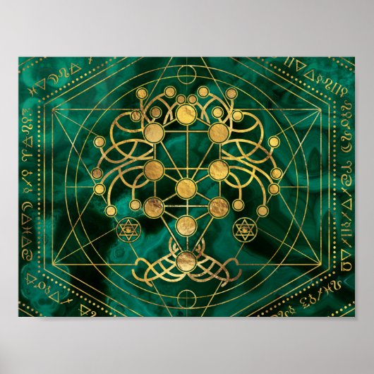 Kabbalah De boom van het leven - Malachite Poster (Voorkant)