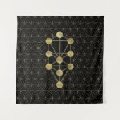 Kabbalah The Tree Gold on Black Wandkleed (Voorkant)