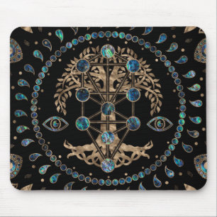 Kabbalah The Tree of Life Abalone and Gold Muismat
