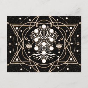 Kabbalah The Tree of Life Sacred Geometry Ornament Briefkaart