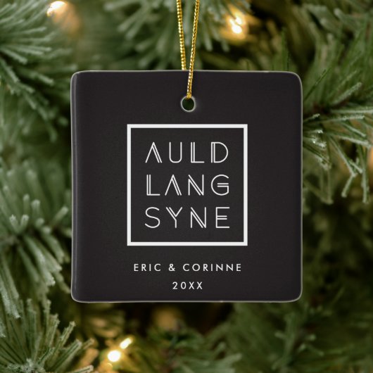 Kabel Auld Lang Syne Holiday Ornament - Wit (Boom)