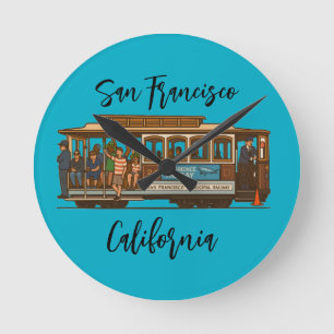 Kabelbaan wandklok ronde klok