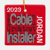 Kabelinstallateur Buitengewoon AANGEPAST Keramisch Ornament (Voorkant)