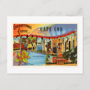 Kabeljauw 2 Massachusetts MA Old Travel Souvenir Briefkaart