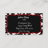 Kabeljauw Druk rode rand zwart-wit Visitekaartje (Voorkant)