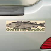 Kabeljauw is mijn neef!! bumpersticker (Op auto)