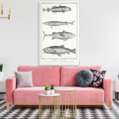 Kabeljauw, tonijn, zalm en sturgeon canvas afdruk (Insitu (Woonkamer))