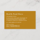 Kabelleverolie, gezondheidswinkel visitekaartje (Achterkant)