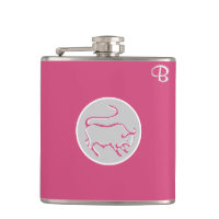 Kabelroze monogrammed Flask - Zodiac - Taurus
