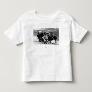 Kabelteam dat Mannen in een wagon trekt Kinder Shirts