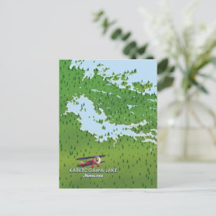 Kabetogama meer, Minnesota, VS Reis kaart. Briefkaart
