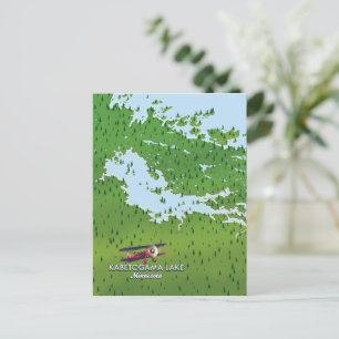 Kabetogama-meer, Minnesota, VS-reiskaart. Briefkaart