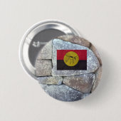 KABI WAS EEN ANCIENTE POLYGONALE STONE. RONDE BUTTON 5,7 CM (Voorkant /achterkant)