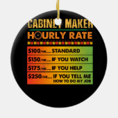 Kabinetsmaker Uurtarief Retro Functie Hardwork Keramisch Ornament (Achterkant)