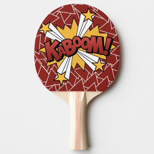 Kaboom Comic Book Style Ping Pong Paddle Tafeltennisbatje (Voorkant)