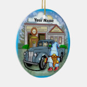 Kabouter Benzinepomp Keramisch Ornament (Rechts)