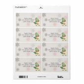 Kabouter,Dennenboom,Glinsterende Sneeuwvlokken Etiket (Full Sheet)