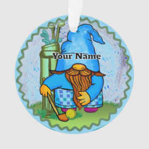 Kabouter die golf speelt ornament