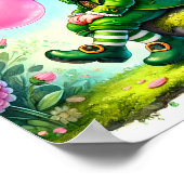 Kabouter die kauwgomblaasjes blaast St. Patrick's  Poster (Hoek)