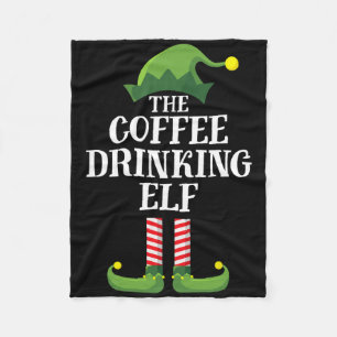 Kabouter die koffie drinkt, bijpassende gezinsgroe fleece deken