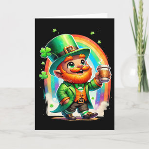 Kabouter die koffie drinkt Ierse St. Patrick's Day Kaart