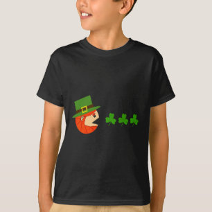Kabouter die Shamrocks eet Funny St Patrick Day V T-shirt